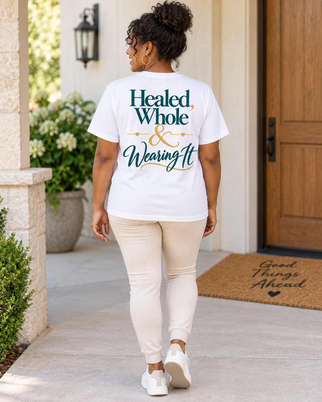 White Healed, Whole & Wearing It Signature Tee alternate lifestyle image