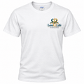 White LoveU2Life Ministries signature tee, back product view