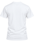 BOAZ tee, white shirt, back view
