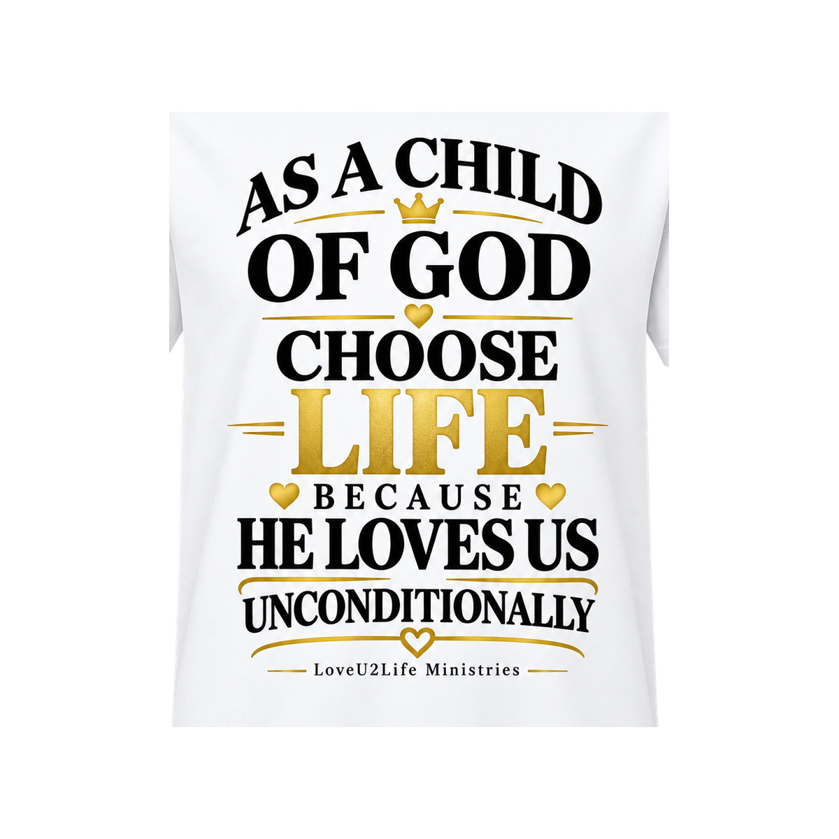 White | Child of God Tee print close-up