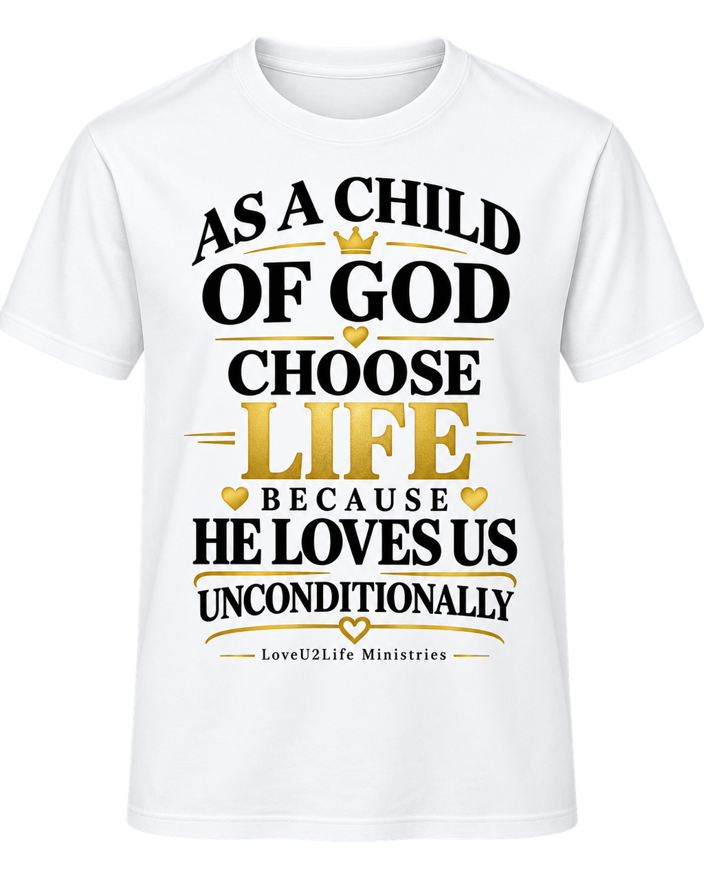 White | Child of God Tee front view