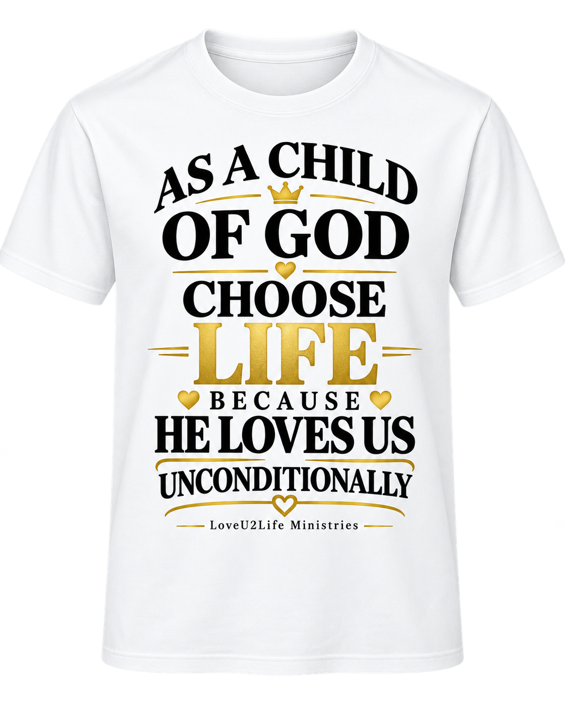 White | Child of God Tee front view