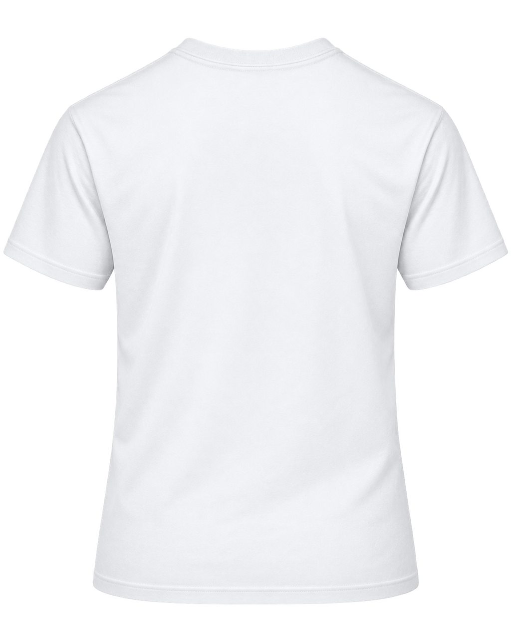 Blank back view of a white District DM130 Perfect Tri T-shirt
