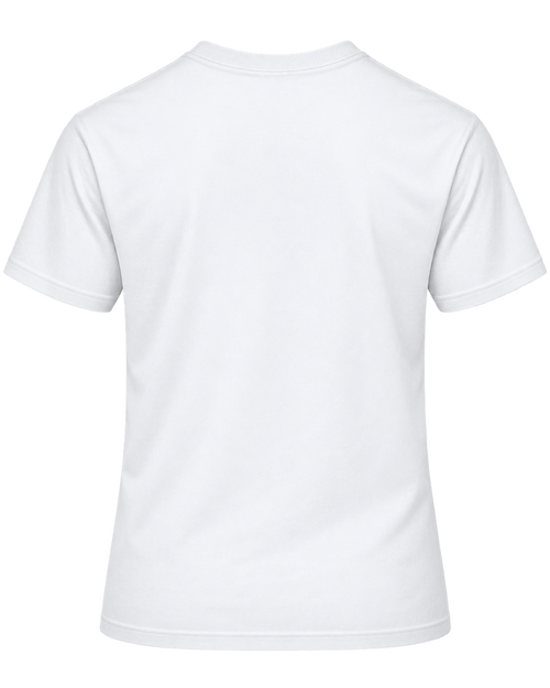 Blank back view of a white District DM130 Perfect Tri T-shirt