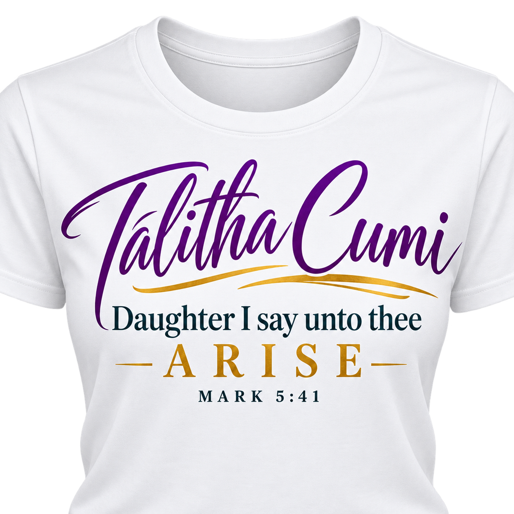 Close-up of the Talitha Cumi Daughter I Say Unto Thee Arise Mark 5:41 design