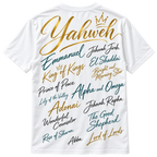 White | Yahweh Known by Many Names Tee back view