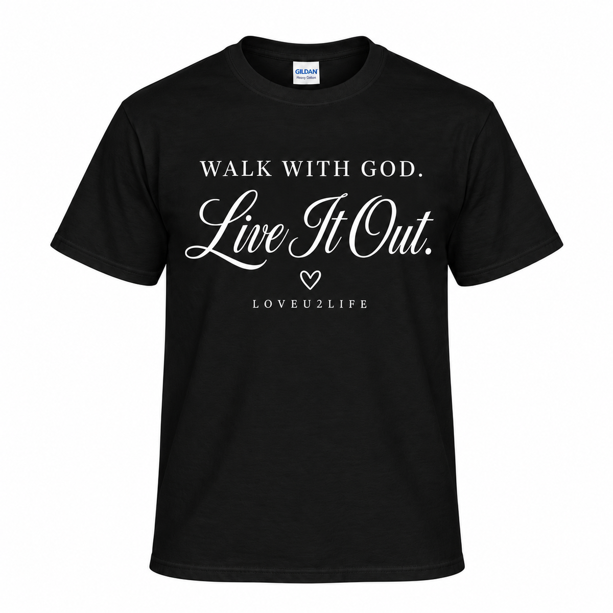 Black Walk With God, Live It Out Classic Tee, front product view